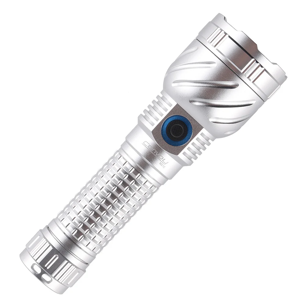 Фонарик Convoy M21E silver 21700, зарядный порт type-c, XHP70.3 HI SFT70 GT FC40