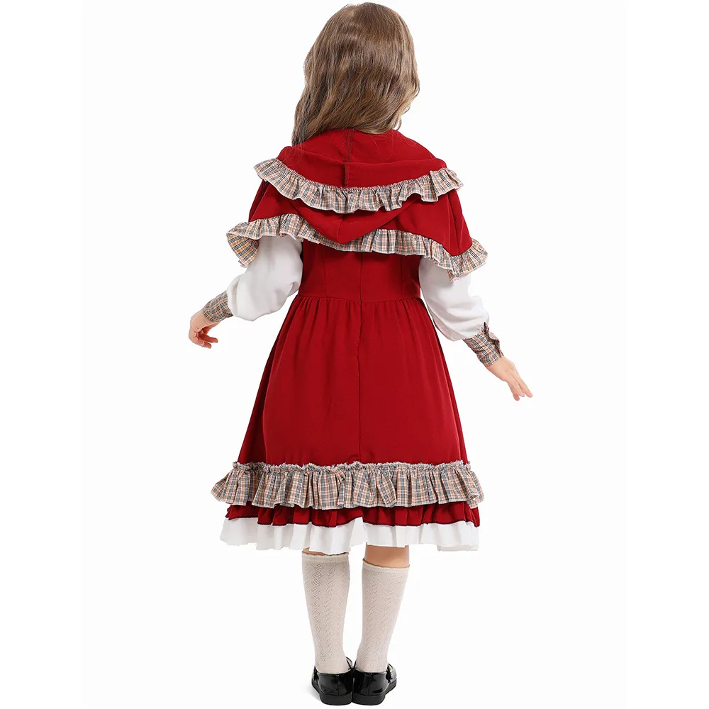 

Детские костюмы Красной Шапочки для косплея для девочек на Хэллоуин, сказки, карнавальные костюмы Пурима, рождественское праздничное платье для ролевых игр