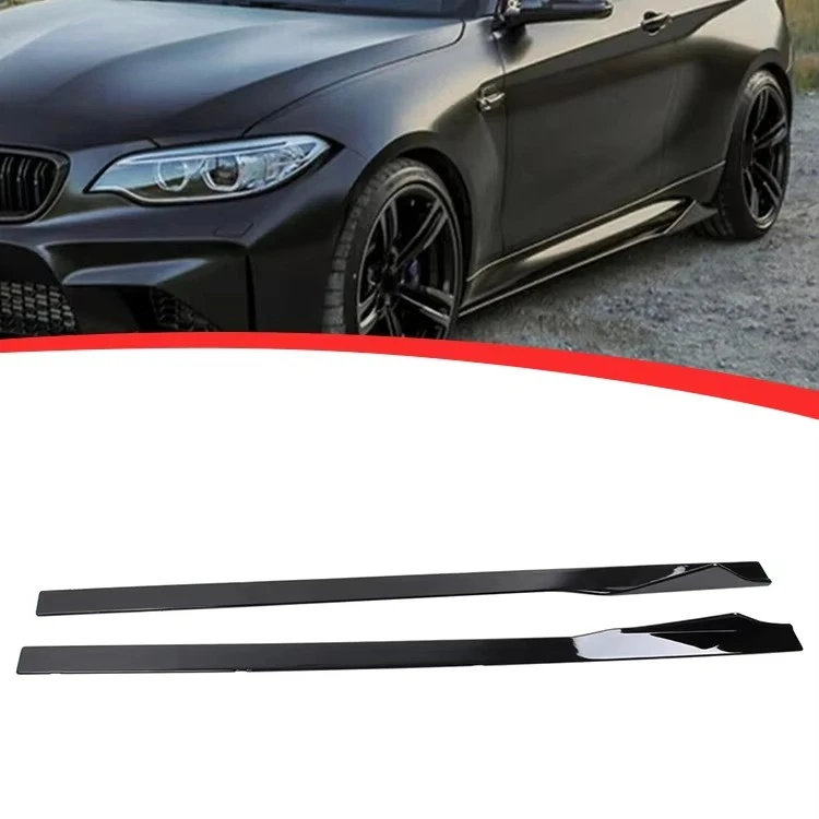 Glossy Black ABS Carbon Fiber Look MTC Style Car Body Kits Side Bumper Skirts for 2 Series F87 M2 Competition CS 2015-2021