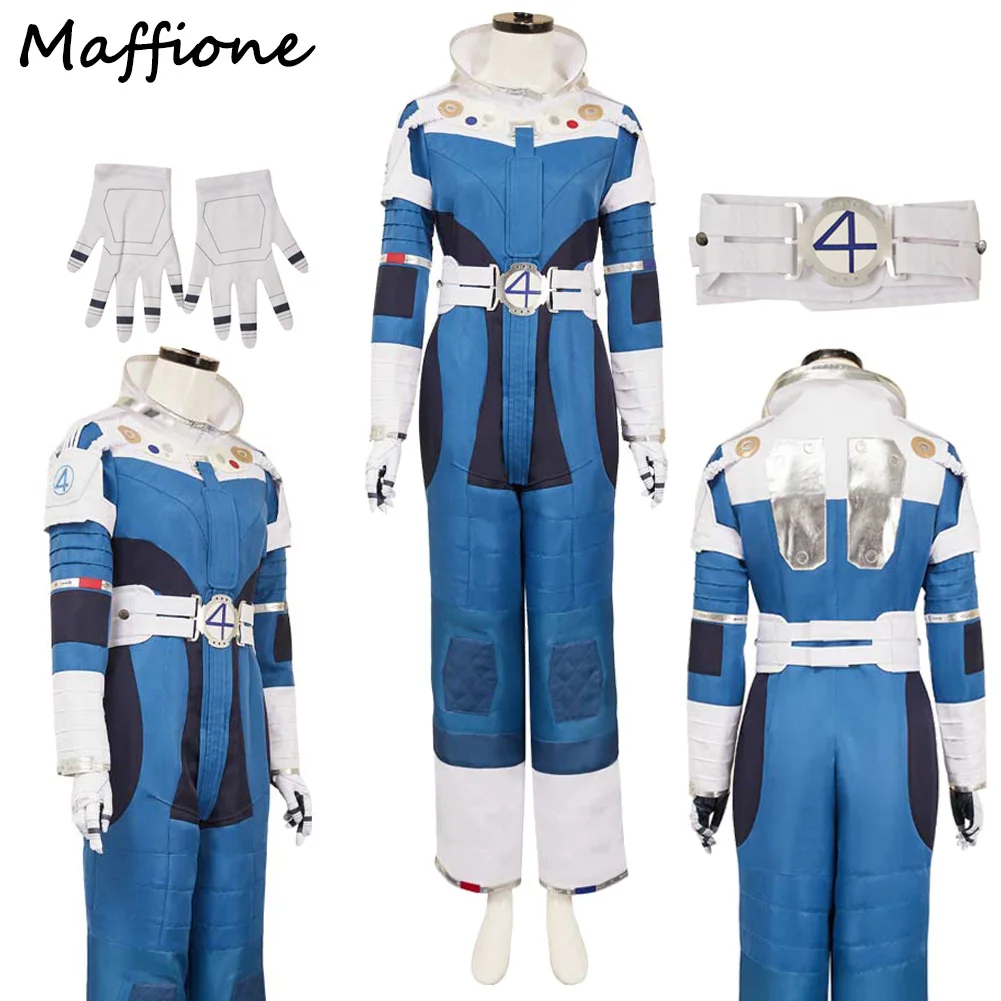 

Susan Storm Cosplay 2025 Movie 4 Pieces Fantastic Costume Women Adult Female Disguise Jumpsuit Glove Belt Set Outfits Halloween