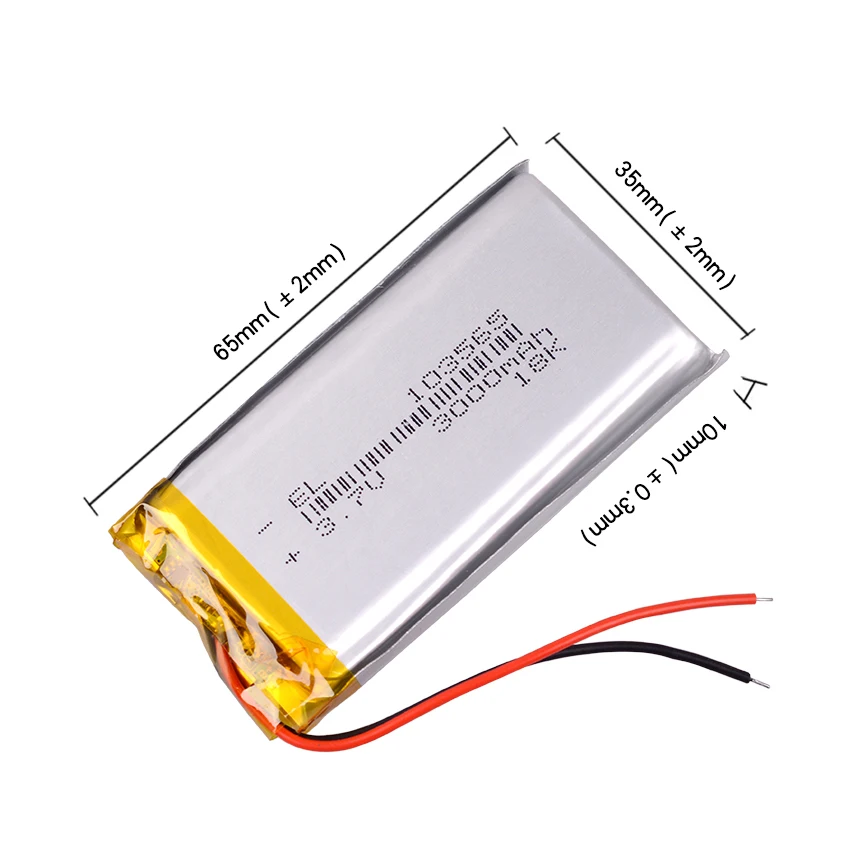 Variety Plugs 103565 3.7V 3000mAh Rechargeable Lithium Lipo Li-ion Polymer Battery 103665