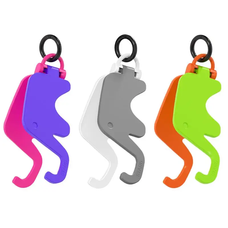 Elephant Shape Mobile Phone Stand with Keychain Portable Mobile Phone Holder Cartoon Creative Cell Phone Bracket Key Ring Gift