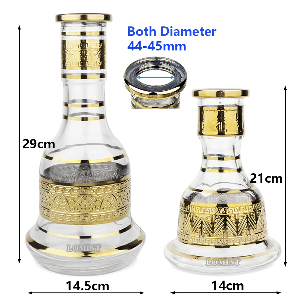 لومينت-قاعدة زهرية زجاجية للشيشة ، شيشة مصر ، ذهبي ، كبير ، متوسط الحجم