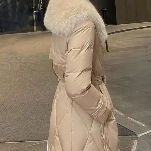 سترة شتوية عصرية للنساء ملابس خروج كبيرة الحجم مبطنة بالقطن معطف طويل دافئ متعدد الاستخدامات فضفاض بقلنسوة C254 #2