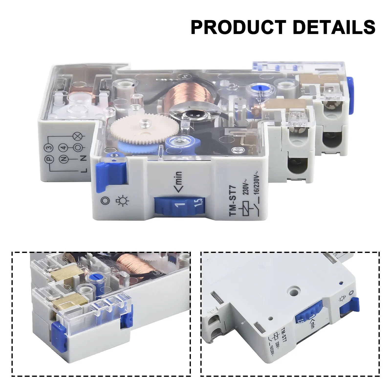 Precision Machinery Timer Switch Mechanical Timer Toggle Switch Din Rail Staircase Contact Capacity Minimun Setting Interval