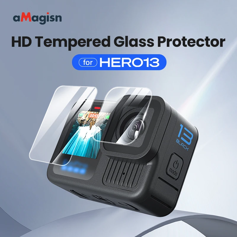 Protector de pantalla de vidrio templado para cámara GoPro Hero 13, película protectora dura antiarañazos, resistente al agua, HD
