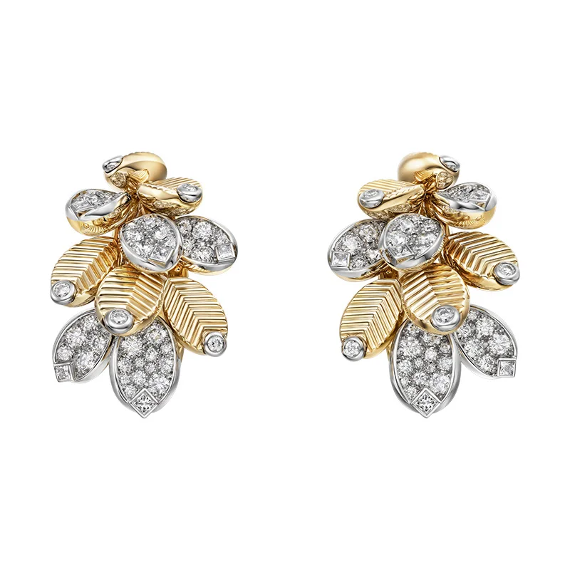Exquisite Coffee Beans Earrings Natural 925 Sterling Silver 18K Gold Plated Two-Tone Fine Jewelry for Women's Valentines Gifts
