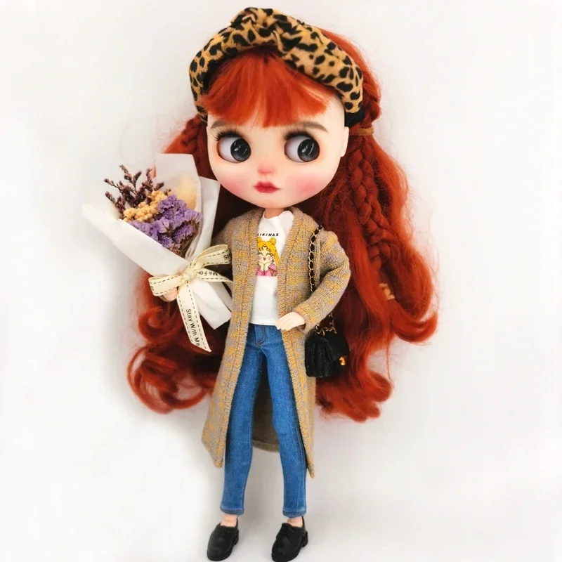 Blythe Doll Clothes Windbreaker Knit for OB24 Azone Doll Coat Toys Boots Shoes Accessories