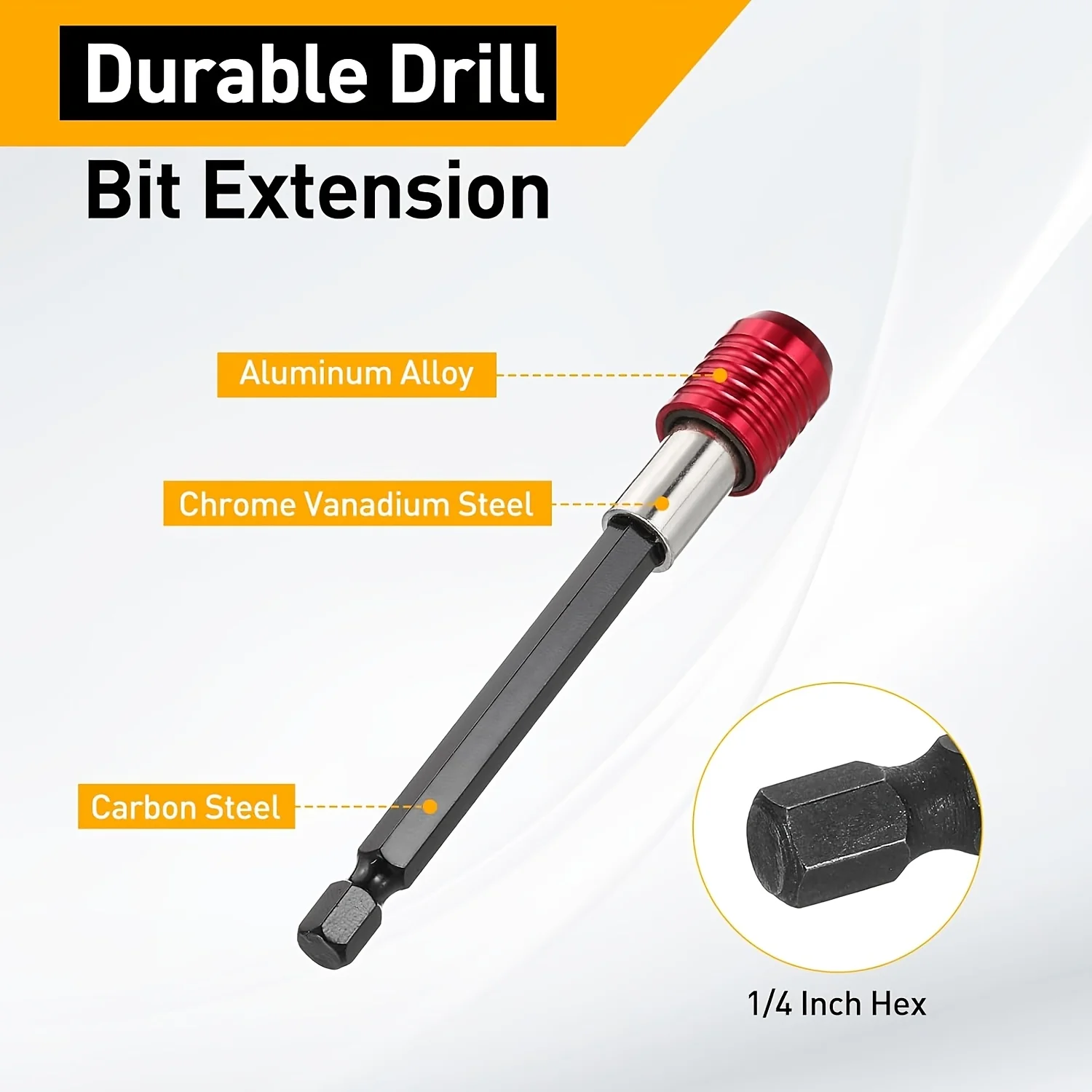 8Pcs Quick Release Magnetic Bit Extension Bar Set, Hex Shank Quick Change Bit Holder, Magnetic Screwdriver Bit Extender Adapter, Electrician Woodworking DIY, Hand & Drill Screwdriver Extension Accessories for Daily Use