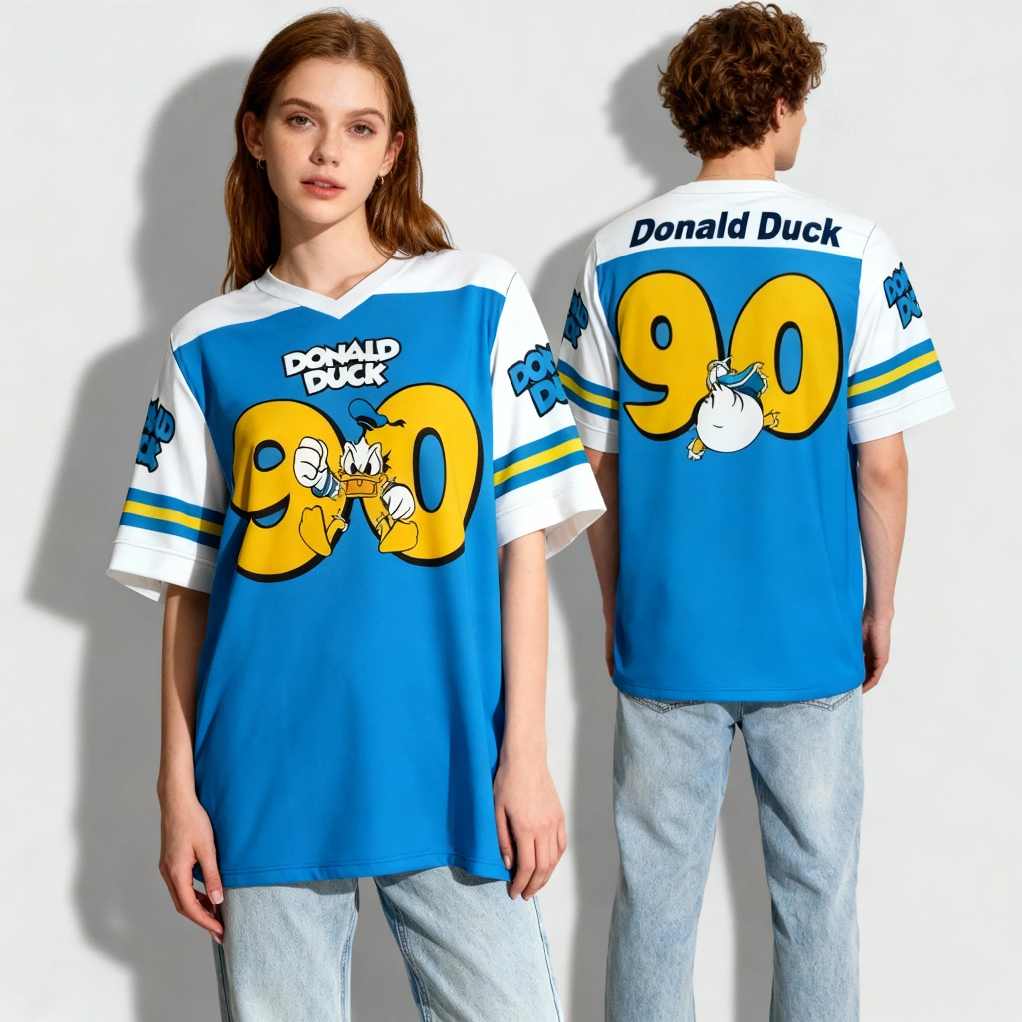 Disney Animated Character Themed Rugby Jersey Sweet and Cool Street Summer T-shirt Oversized Women's Adult Hot Selling 25/26