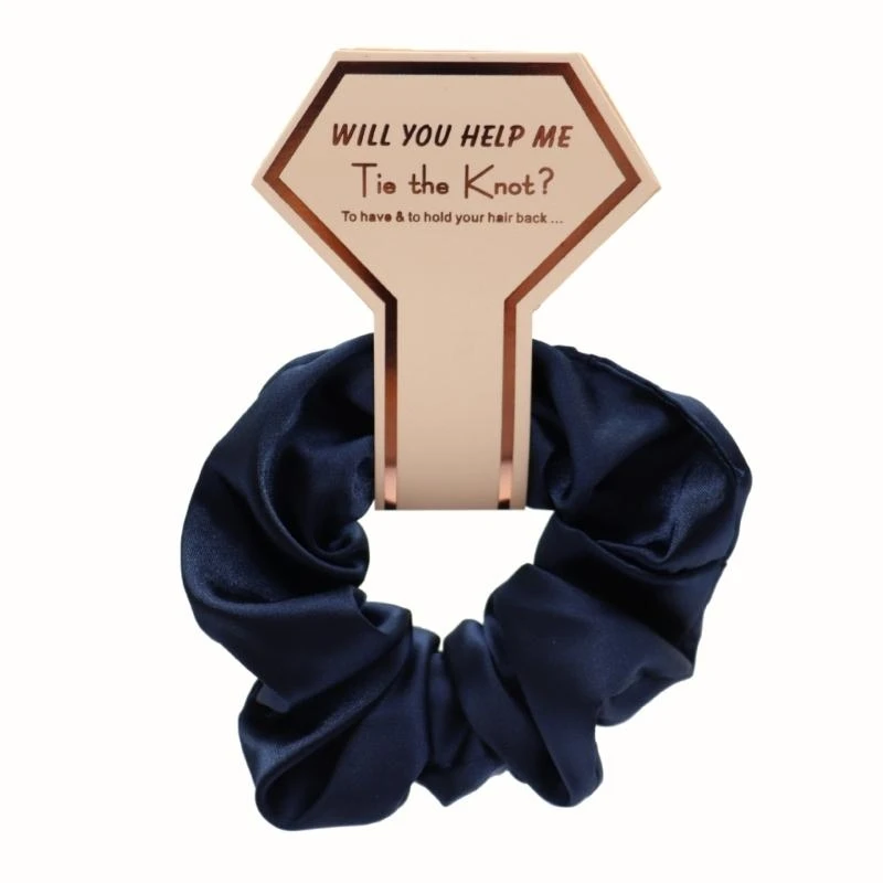 39BC Bridesmaids Satins Hair Scrunchies Large Hair Scrunchy Wedding Party Hairband