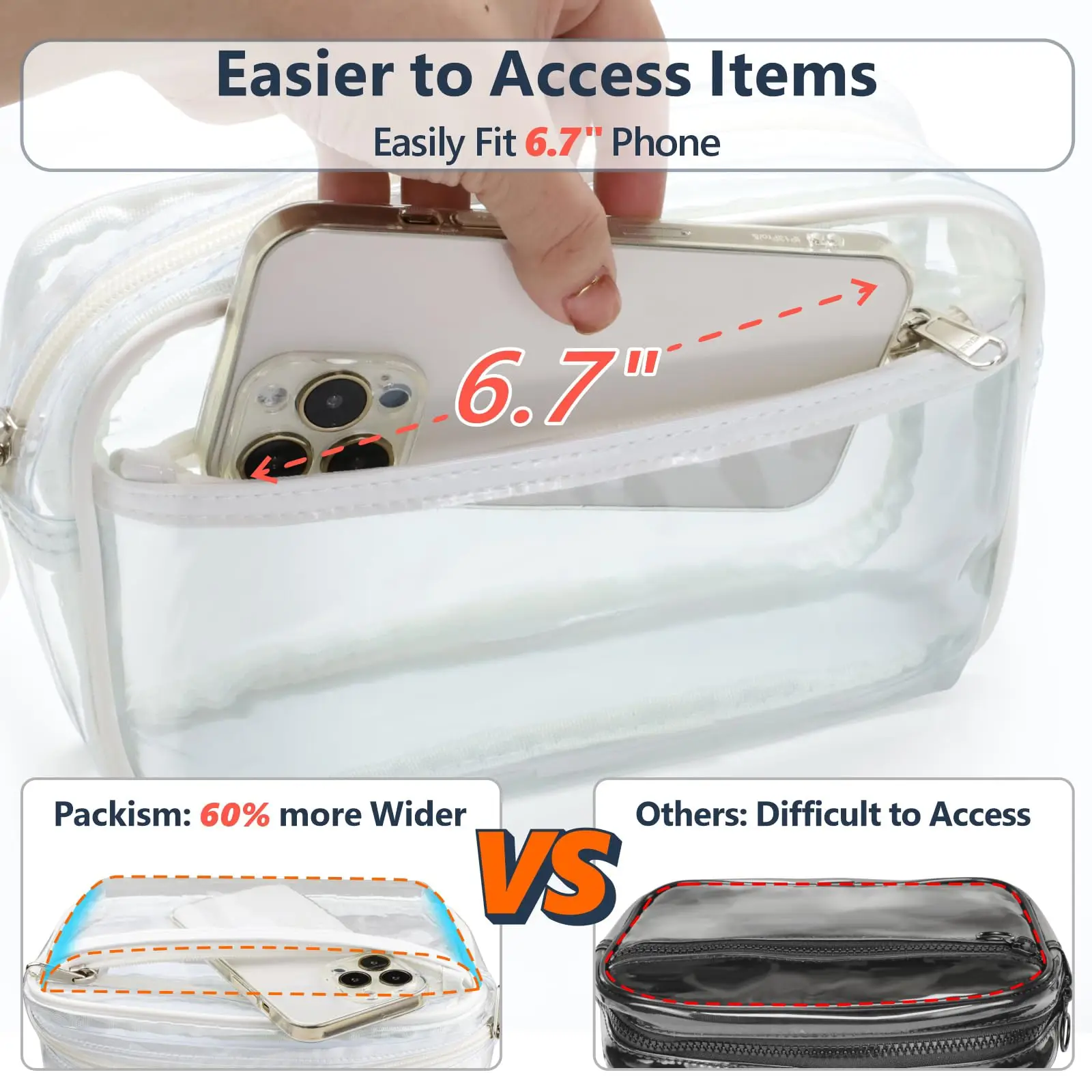 PVC Clear Waist Men Women Fanny Pack Waterproof Sport Hiking Waist Packs with Adjustable Strap Transparent Crossbody Bags