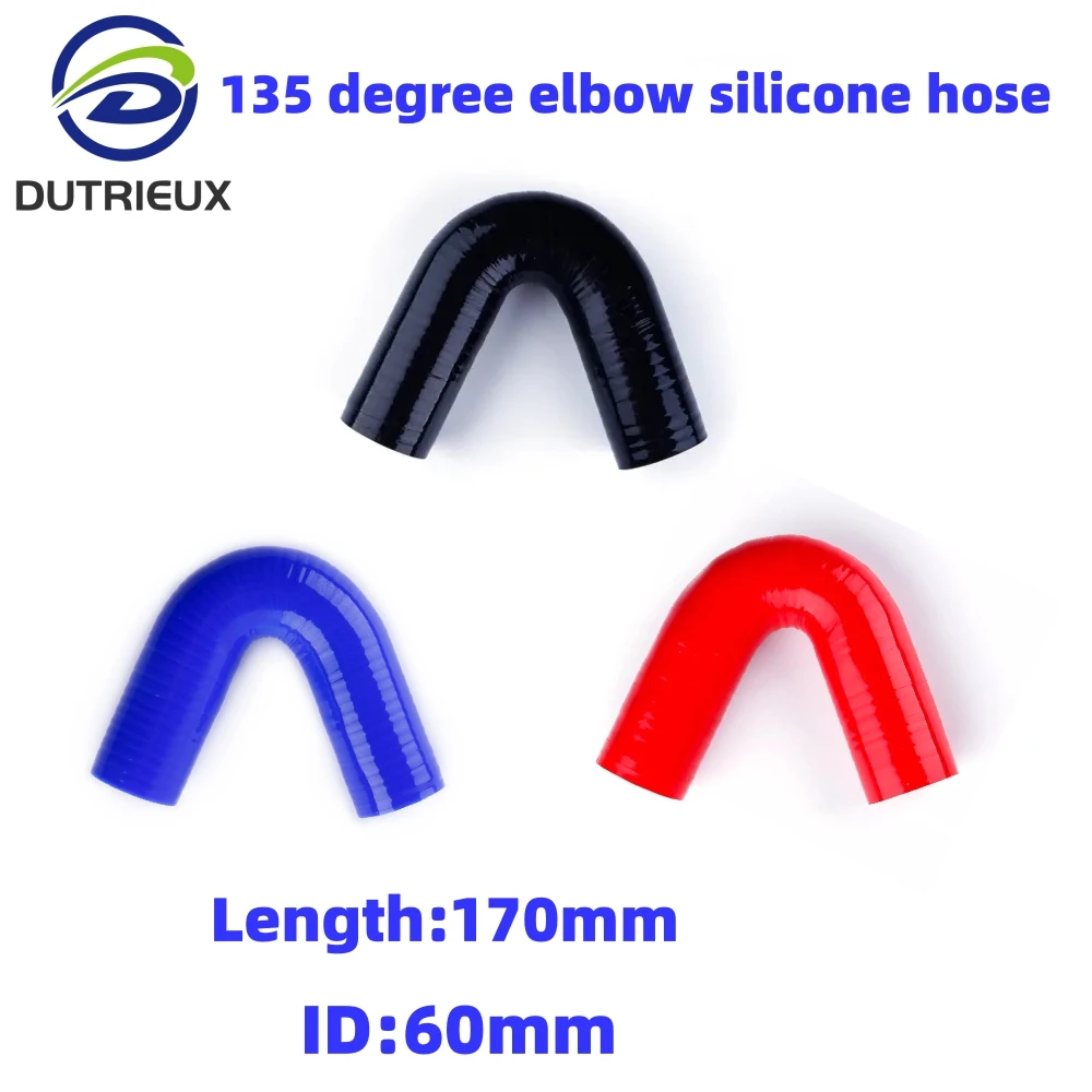 ID60mm 135 Degree Elbow Reduced General Silicone Coolant Intercooler Pipe Tube Hose 3 Ply 11Colors