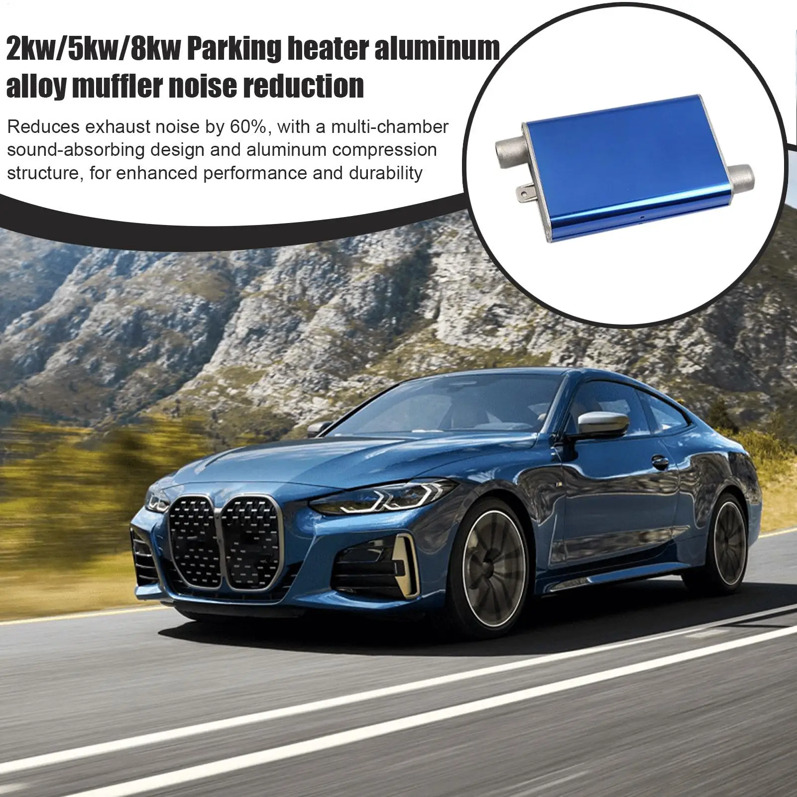 

Automotive Exhaust Mufflers 2kw/5kw/8kw Parking Heater Muffler Accessories Aluminum Alloy Noise Reduction S ilencer Parts