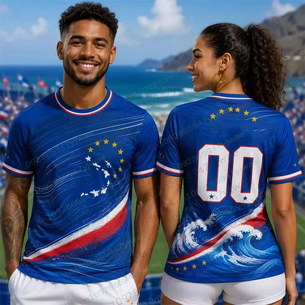 Cape Verde Football Jersey Unisex Quick Dry Soccer Shirt Breathable Match Day Tee Summer Sportswear for Adults 2026