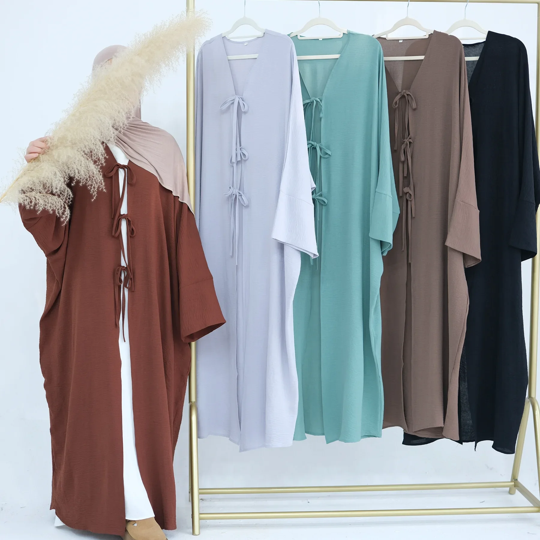 Eid Kimono Paar Abaya Dubai Türkei Islam Muslim Kleid Kaftan Marocain Abayas für Frauen Kaftan Robe Femme Musulmane Jalabiya Kleid