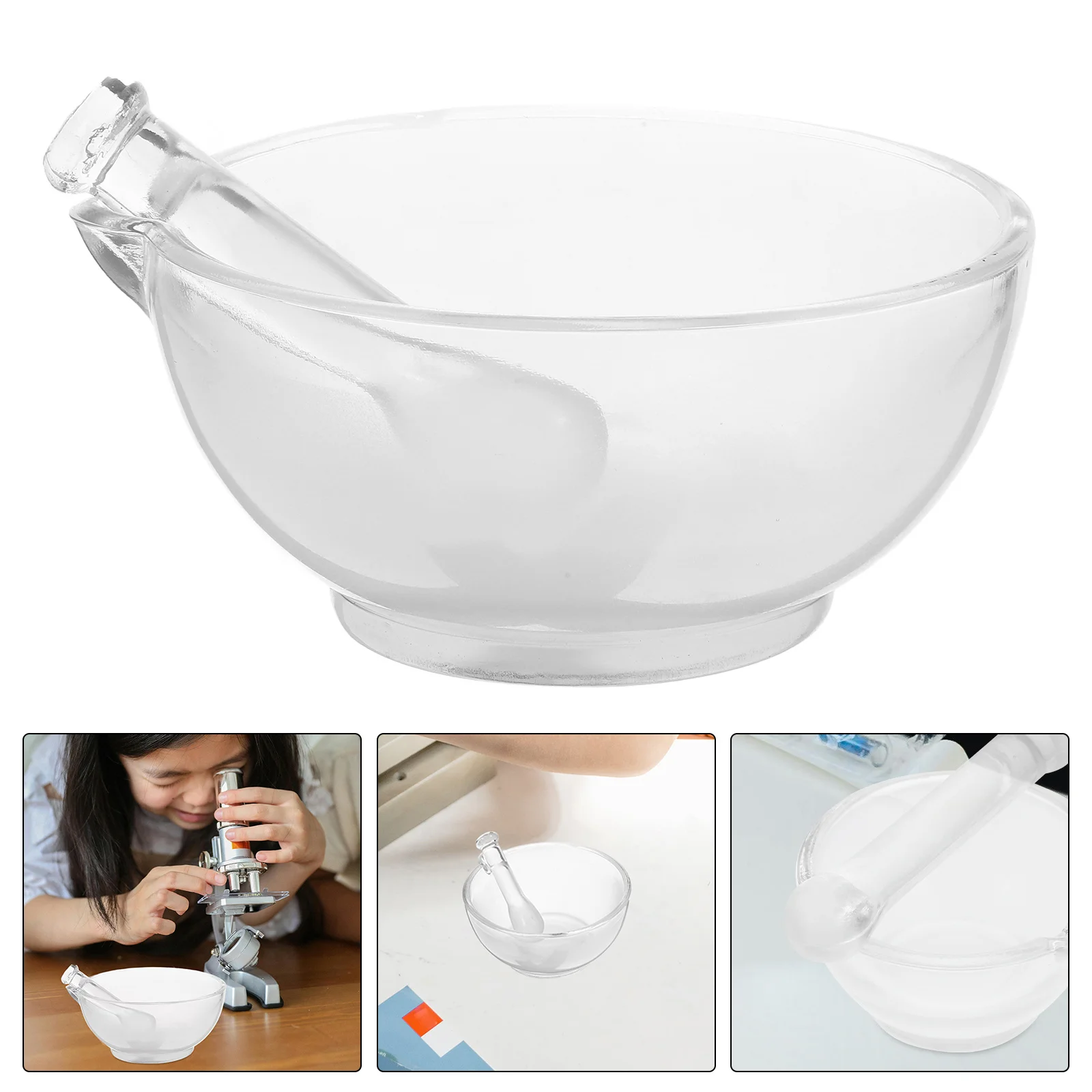 

Glass Beaker Grinding Bowl Manual and Pestle Lab Grinder For Spices Glassware Kit