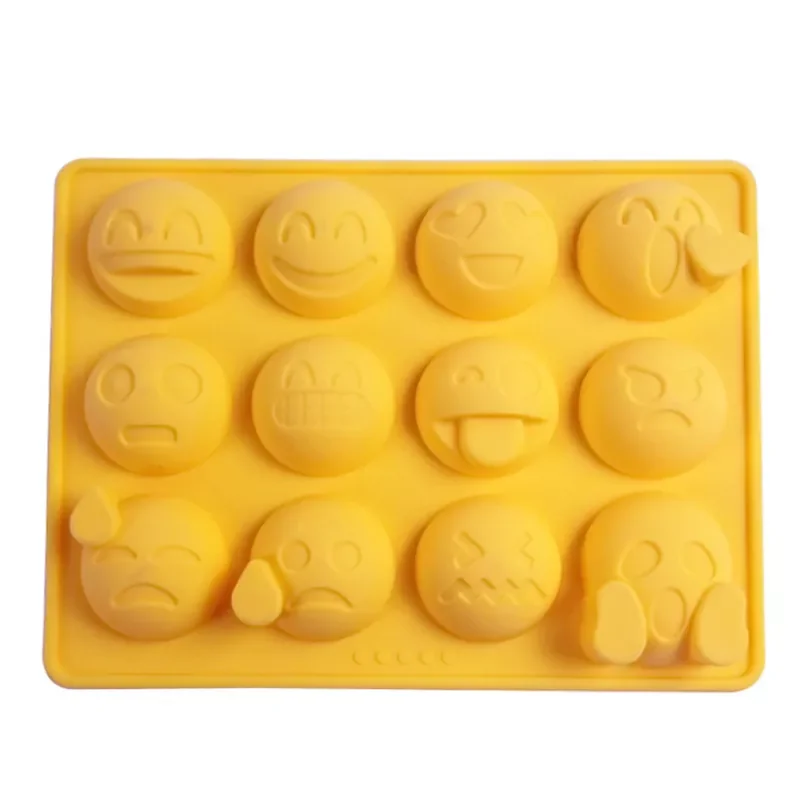 

12 Emoticons Ice Mould Silicone Multi Style Baking Mold Cake Candy Chocolate Sugar Ice Pastry Food Mold Funny kitchen Bar Tool