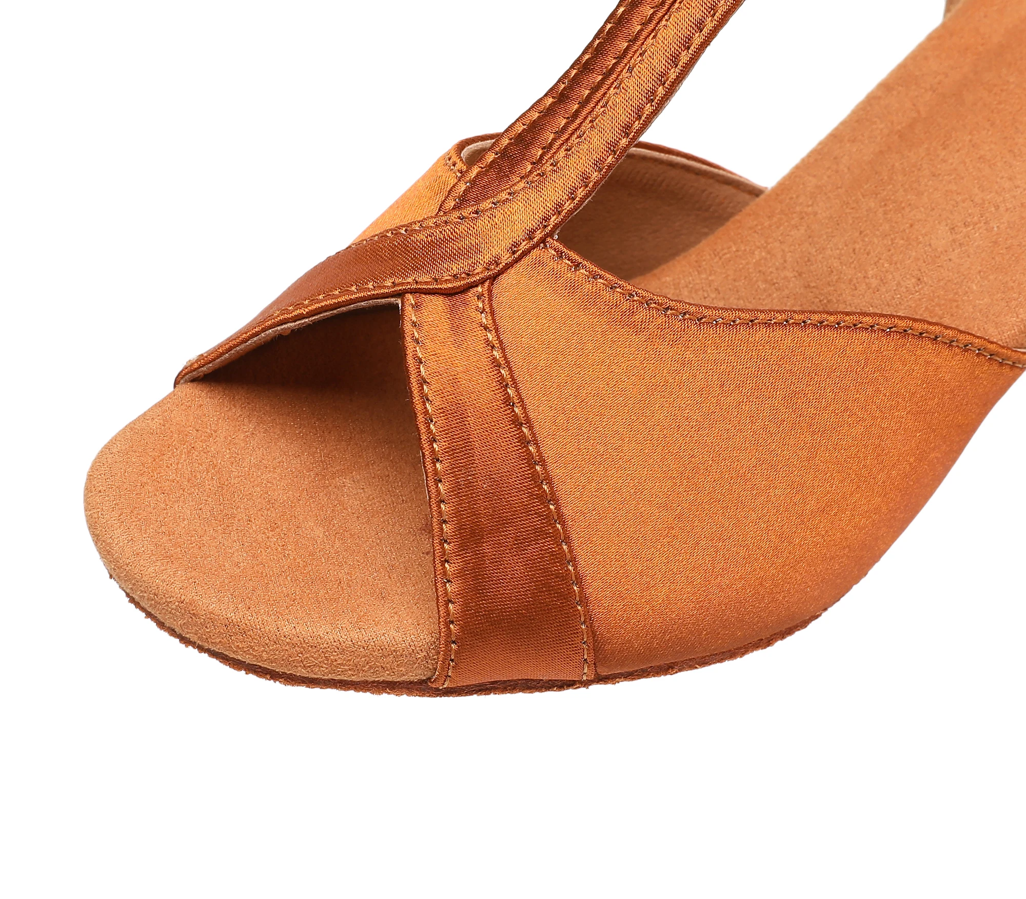 Zapatos de baile latino para mujer, sandalias profesionales de ante con tacón medio, suela suave, 7cm