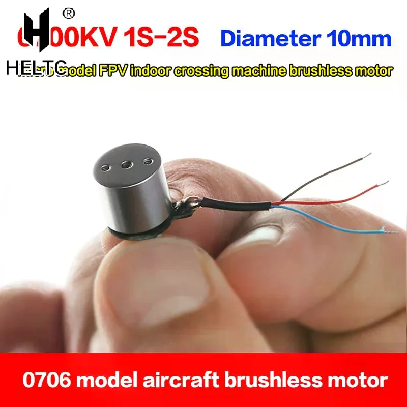 Micro 0706 Airplane Brushless Motor 8mm*10mm BLDC 6700KV 1S-2S Micro Airplane FPV Indoor Crossing Machine Brushless Motor
