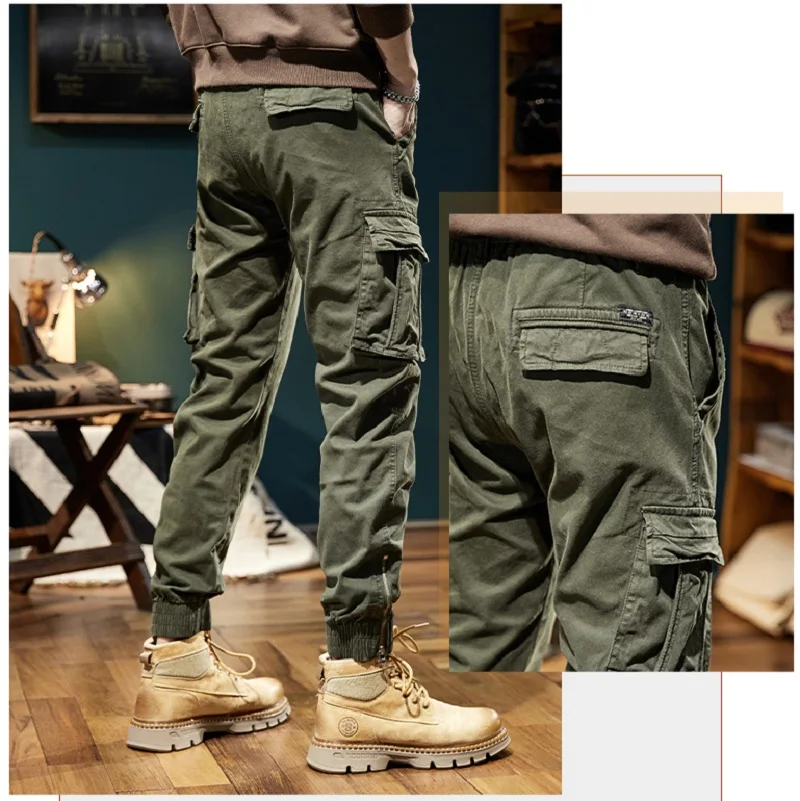 Pantalones Cargo de algodón para hombre, ropa de calle informal a la moda, de secado rápido, estilo militar táctico, para primavera y otoño, novedad