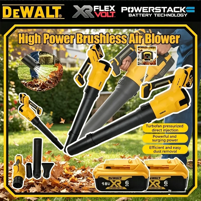 

Беспроводная воздуходувка DeWALT с бесщеточным двигателем – 3 регулируемых скорости, мощная воздуходувка для уборки листьев, снега и общих очистительных работ