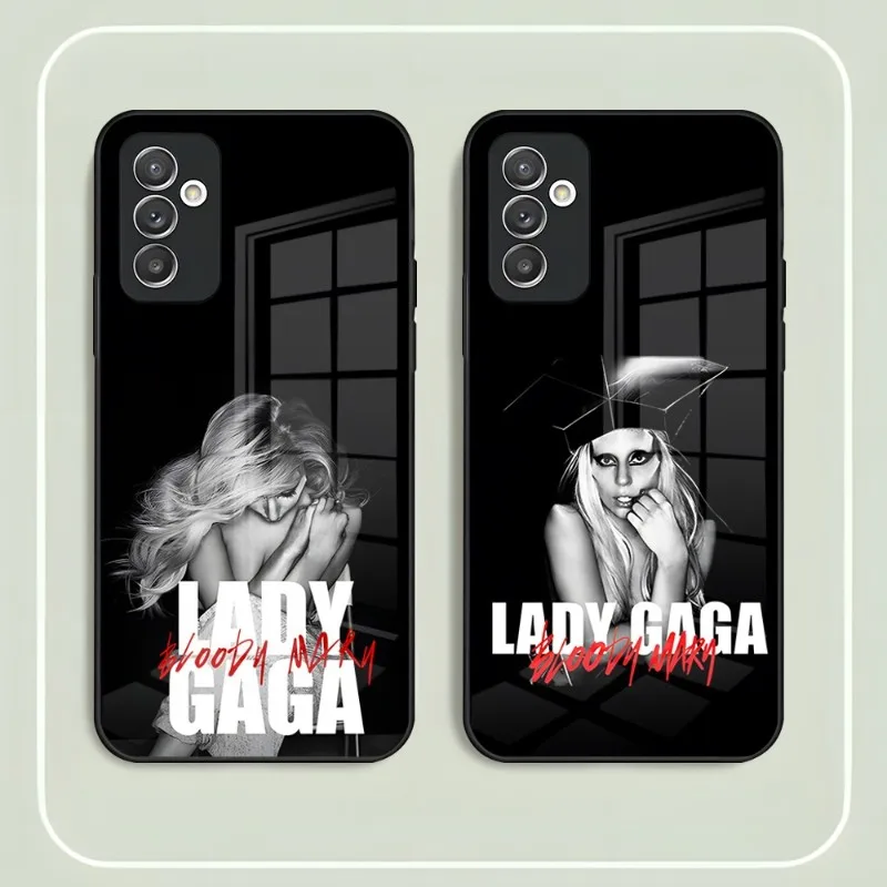 Lady Gaga Singer Phone Case Glass For Samsung A54 A14 A34 A21 A51 A40 A22 A71 A20 A31 A12 A10 A32 A72 A52 A30 Cover