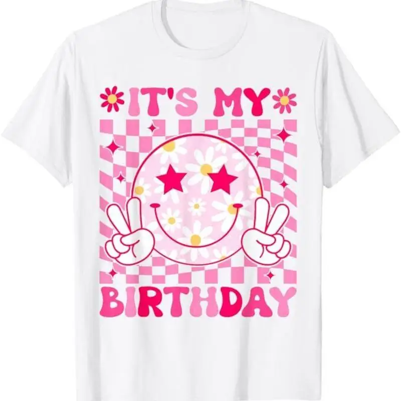 

Женские футболки Groovy It's My Birthday, детская рубашка для дня рождения для девочек