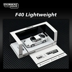 TW In Stock 1:64 F40 Lightweight White Diecast Car Model Collection Miniature Toy Tarmac Works