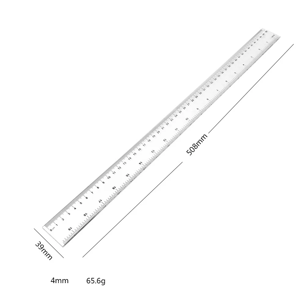 Regla recta de dibujo de 6 uds., regla de plástico transparente de 50Cm con graduaciones precisas para uso escolar en el hogar y la Oficina