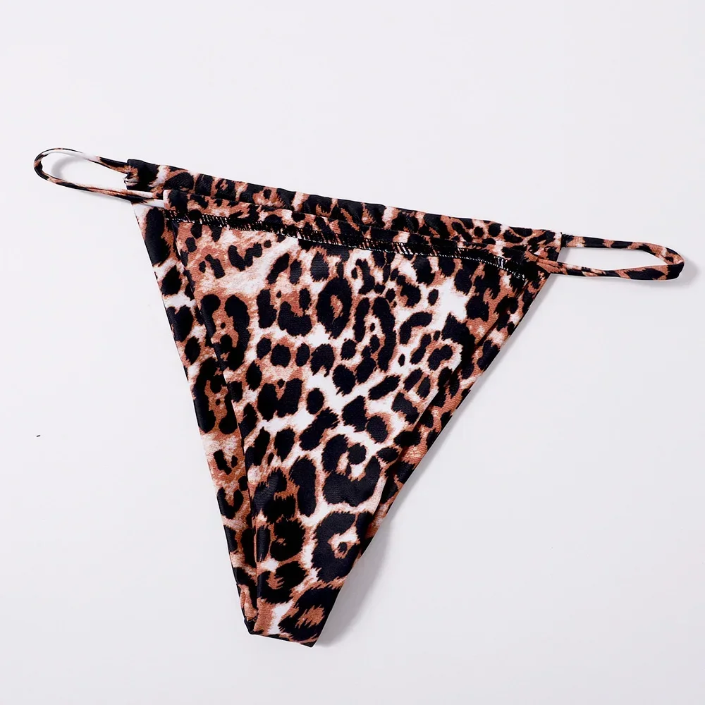 Traje de baño de Bikini de serpiente para mujer, Micro traje de baño triangular con espalda descubierta y cordones, traje de baño de 3 piezas, traje de playa brasileño