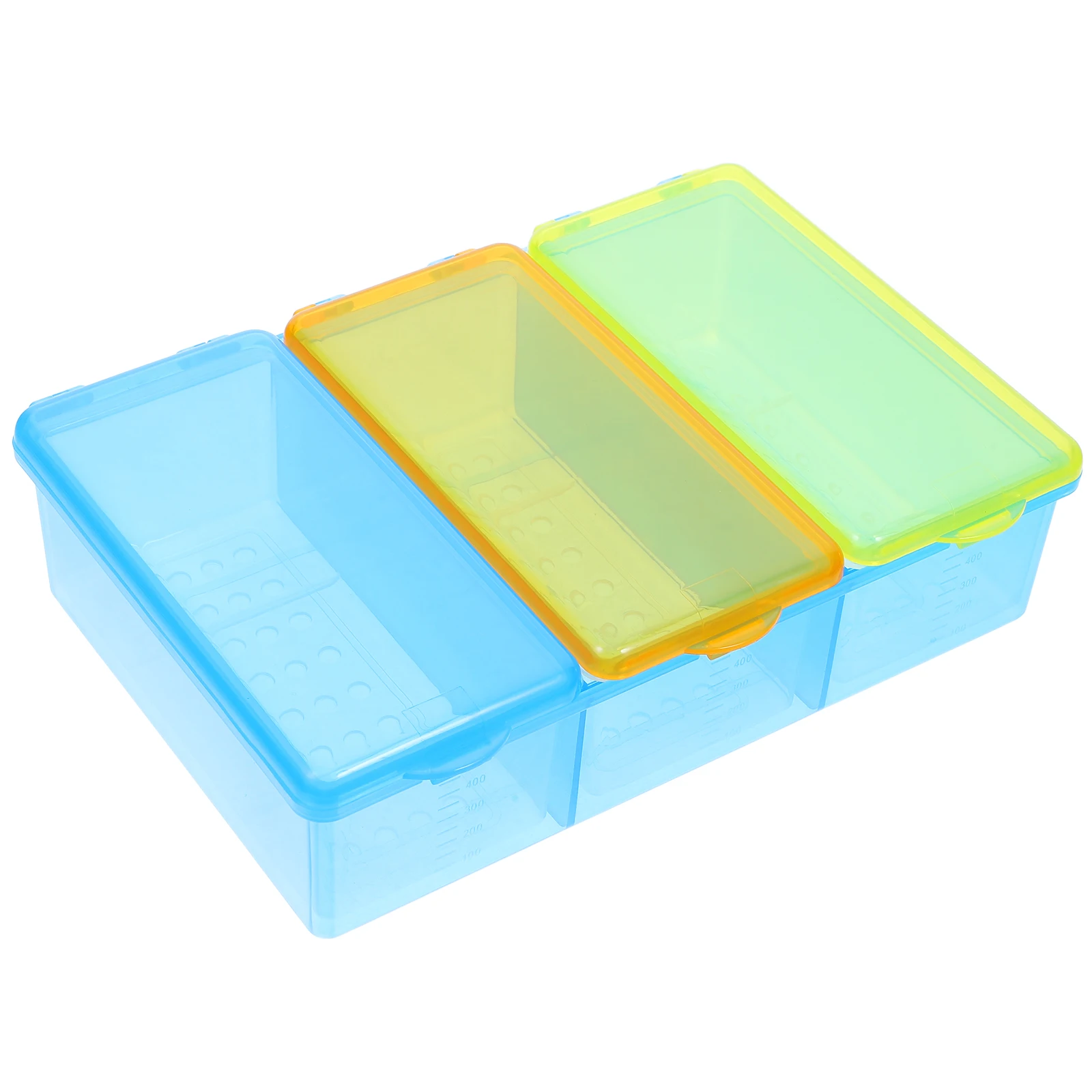 

3-in-1 Thermometer Storage Box with Dividers Portable Compact Thermometer Organizer Soaking Drying Case for Hospital