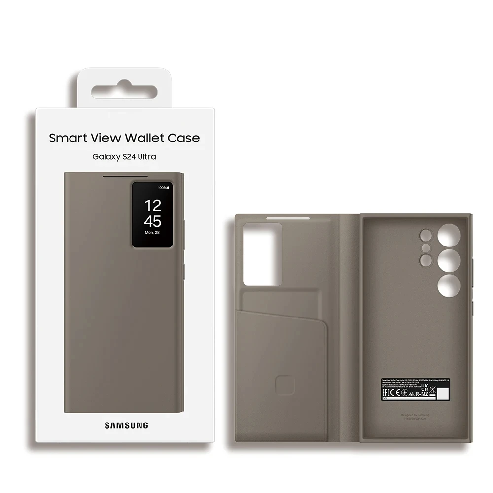 Original Samsung Galaxy S24 Ultra Smart View Wallet Smartphone Hülle S24Ultra 5G S-View Flip Card Slot Sichtfenster Handyhülle