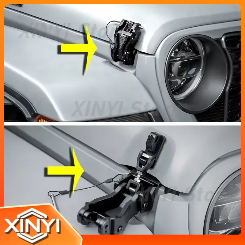 Car Engine Hood Buckle Accessories Fit Aluminum Magnesium Alloy Car Buckles for Jeep for Wrangler JL 2018+