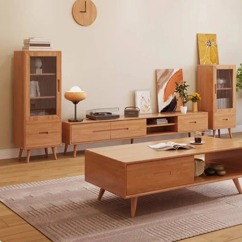 Shelves Drawers Tv Cabinet Simple Luxury Office Designer Storage Tv Stand Support Wooden Quality Muebles Furniture For Home