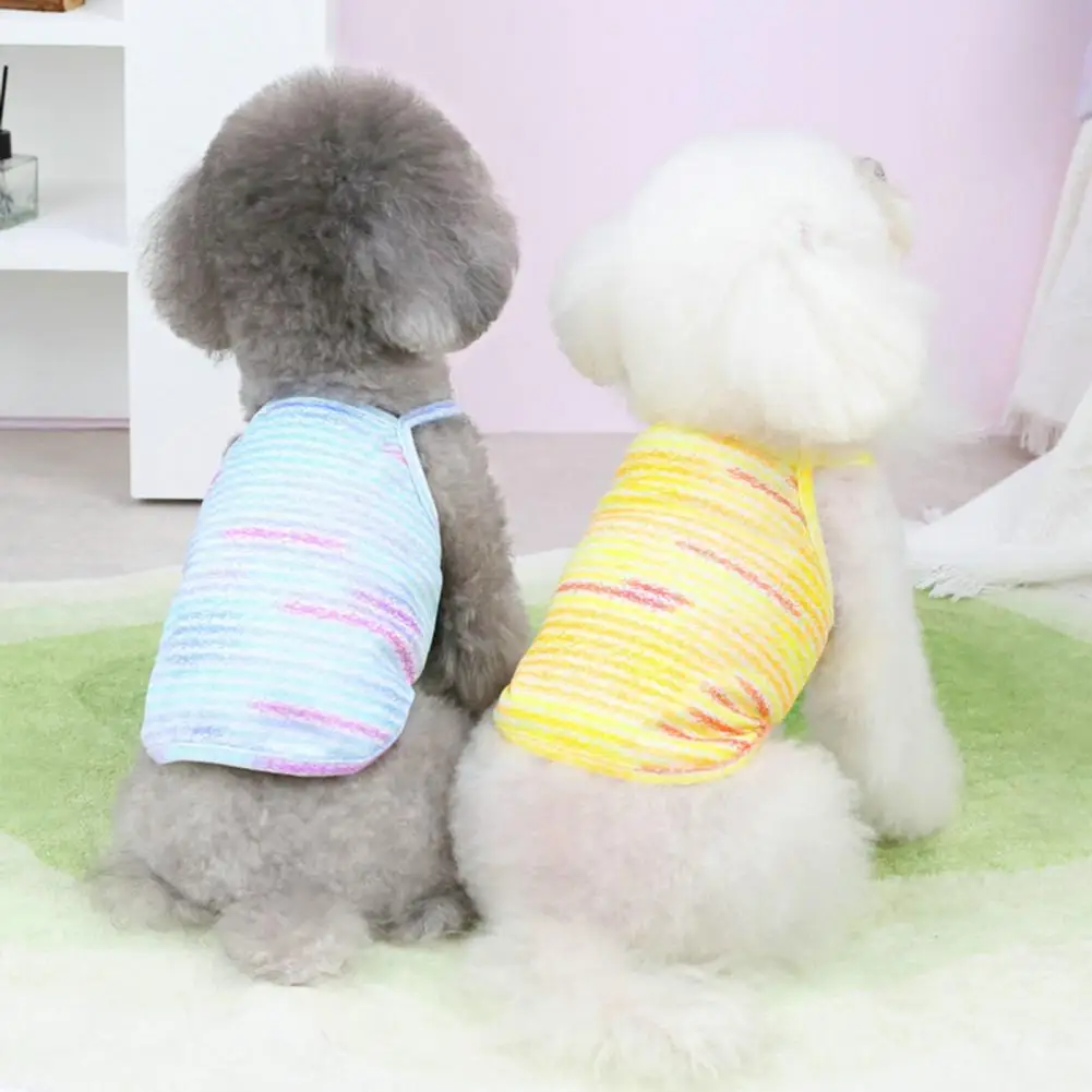 Summer Pet Vest Sleeveless Sling Breathable Puppy Shirt Dress-up Two-legged Dog Apparel Comfortable Striped Pet Costume Supplies