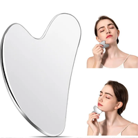 Gua Sha-tablero de acero inoxidable con forma de corazón para masaje muscular, placa de raspado para terapia de tejido