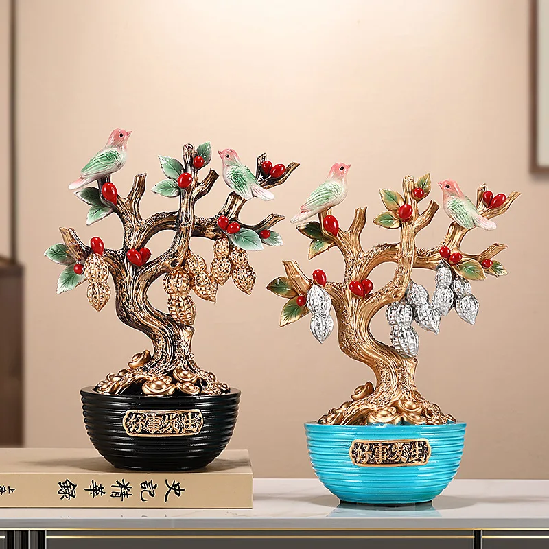 DSA new Chinese style good things happen fortune tree lucky ornament office opening housewarming new home front desk gift