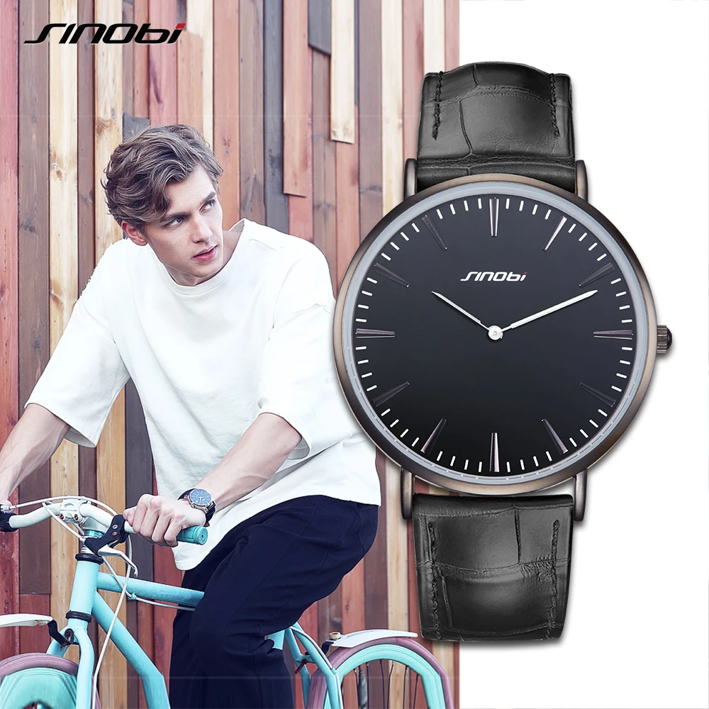 SINOBI Men\'s Fashion Casual Watches Top Luxury Ultra-thin Quartz Wrist Watch Man Watch Relojes Para Hombre Wholesale Watches 19