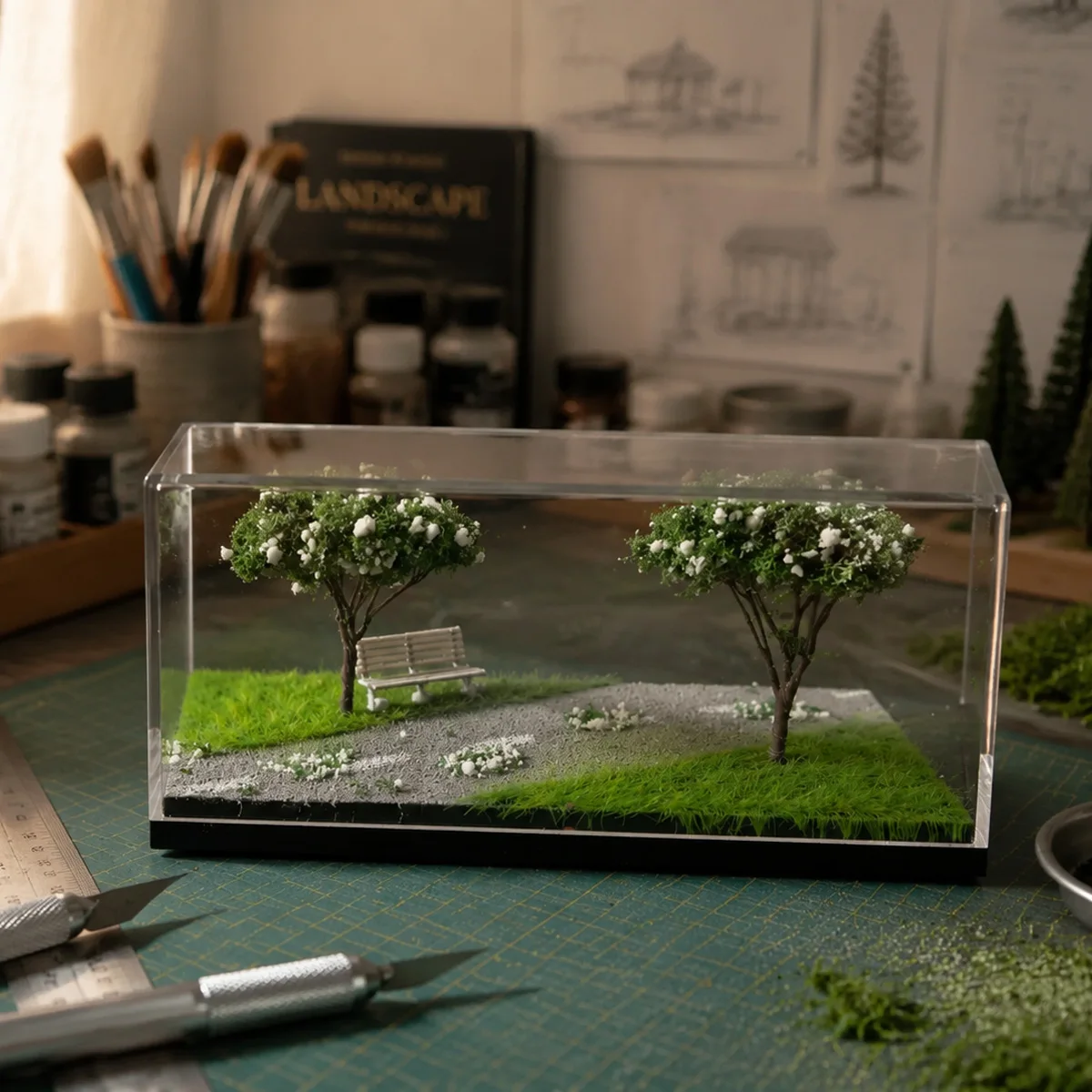 Maßstab 1:64 FourSeasonMiniDiorama Desktop-Mini-Ornament Automodell-Ausstellungsständer Mini-Fotografie-Schreibtischdekoration Sammler-Display – Detail 5