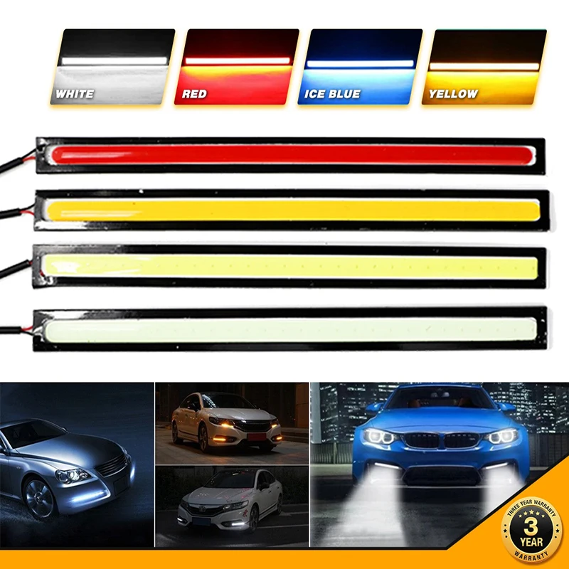 HAOLIDE 17cm DRL LED Strip External Light Waterproof COB Atmosphere Lamp Car Fog Bulb Auto Styling DRL barra Led Lamp 12V