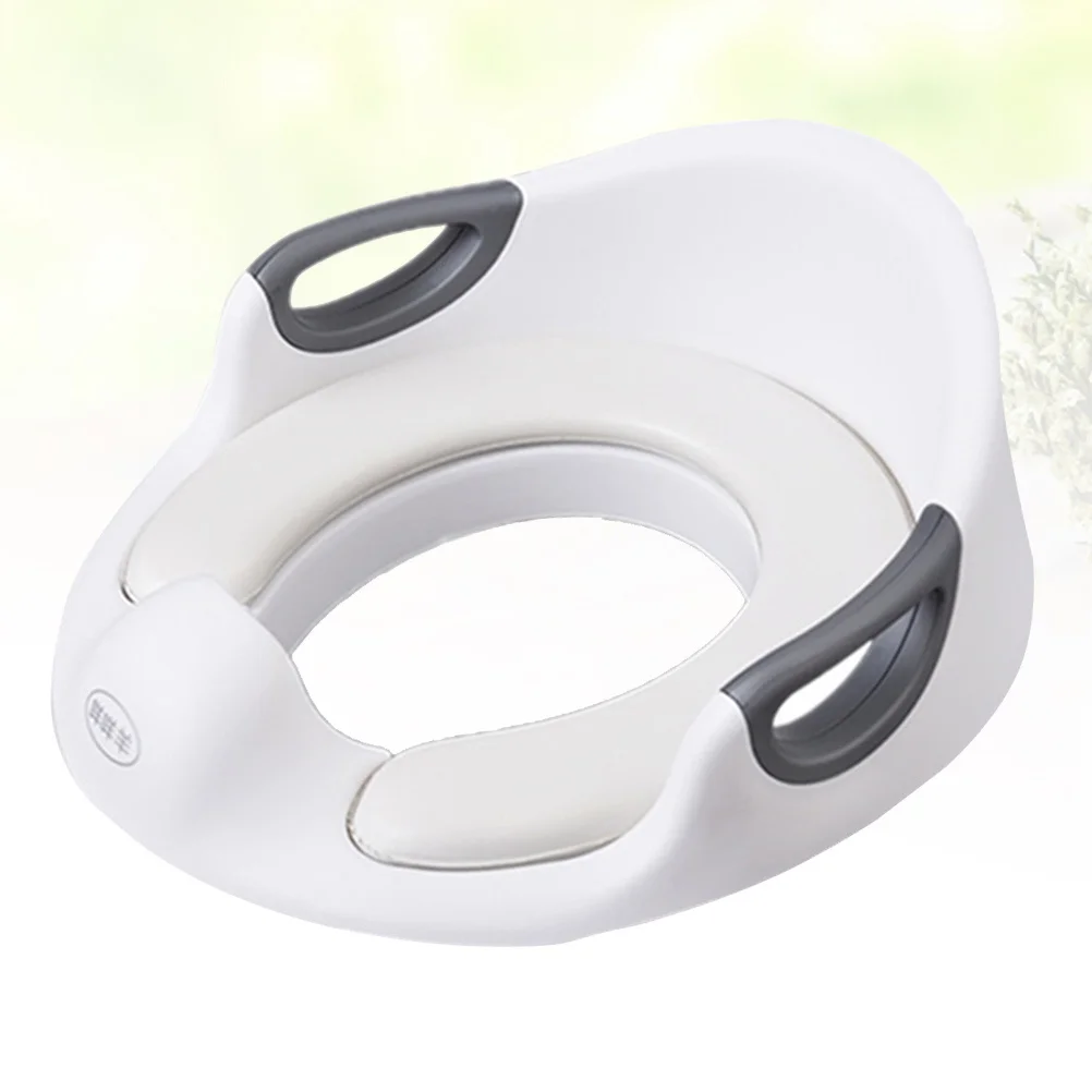 1 pz Sedile per WC per bambini di grandi dimensioni Premium PU Doppio corrimano per WC per bambini per ragazzi e ragazze di età 1-7 anni