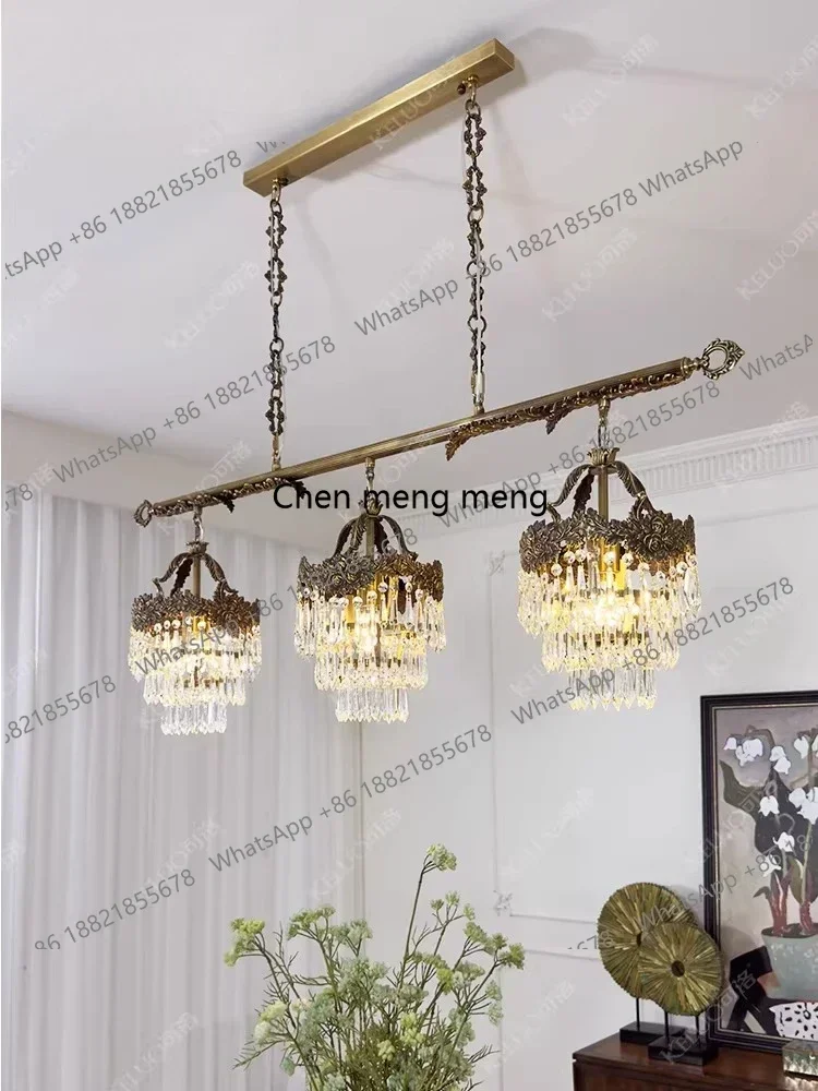 Asmt49 New French all-copper chandelier, retro bar counter study chandelier, entrance aisle lamp