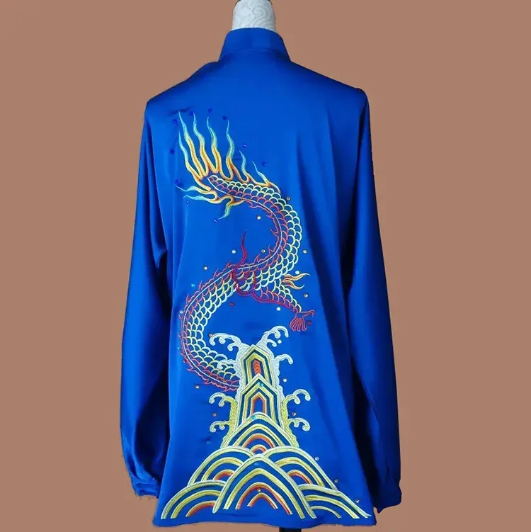 Custom Made Competition Kung Fu Uniform Tai Chi Wushu Performance Clothing Women Men Child Dragon Embroidery 2024 New Style