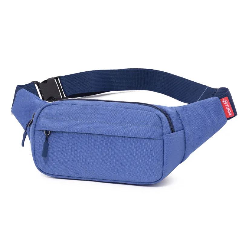 Solid Men's Crossbody Bags Male Chest Funny Packs Y2K Shoulder Bags Messenger Bags Man Travel Hiking Packs Satchel Black