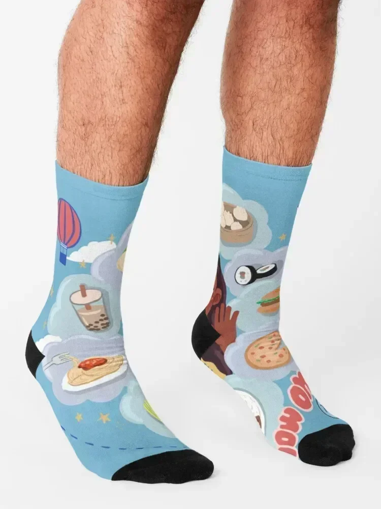 جوارب تشاو أون أكل للأطفال، جوارب كرة قدم شفافة للرجال والنساء