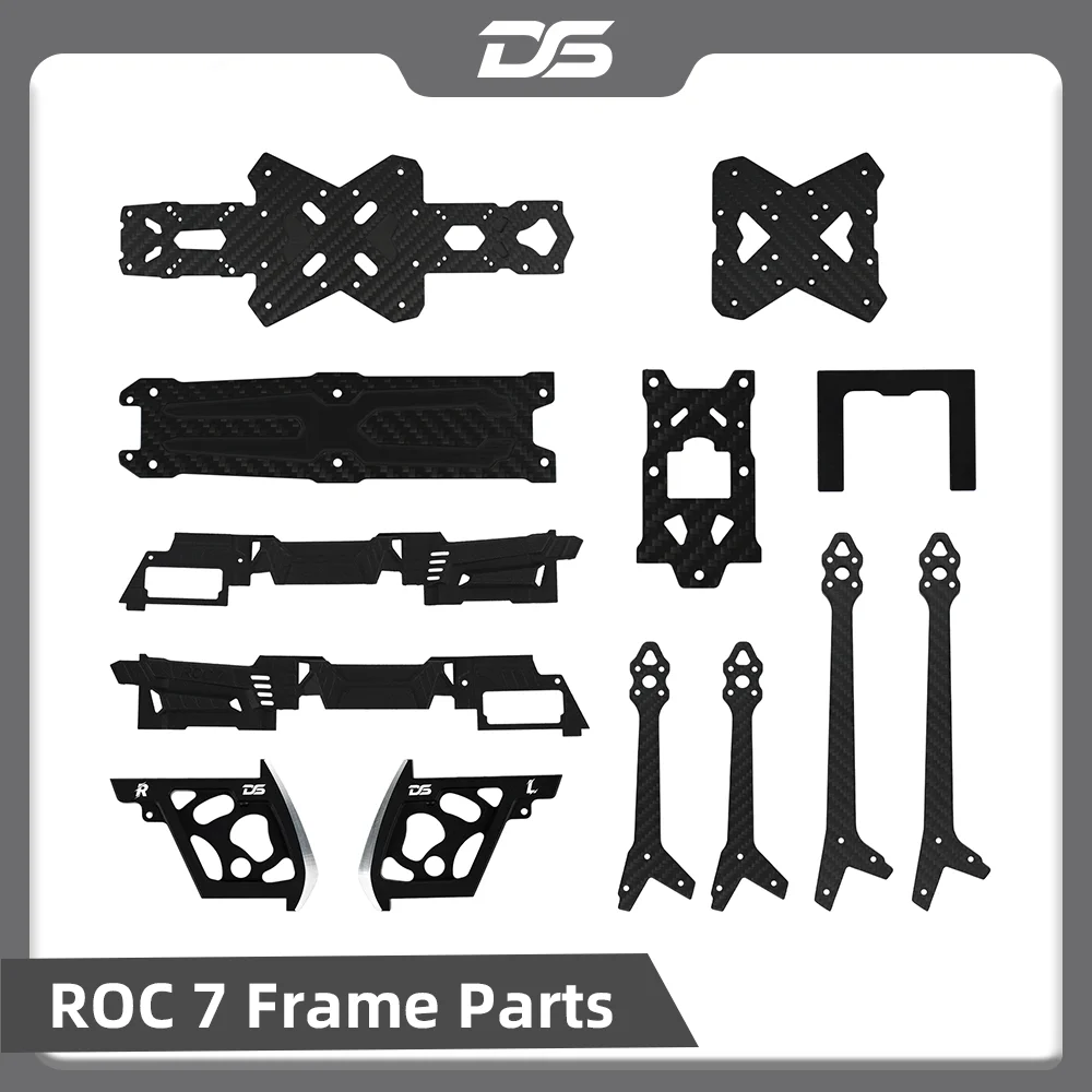 DeepSpace ROC 7 FPV Frame Replacement Parts Carbon Fiber for CNC Camera Side Plate/middle plate/top plate/bottom plate/arms