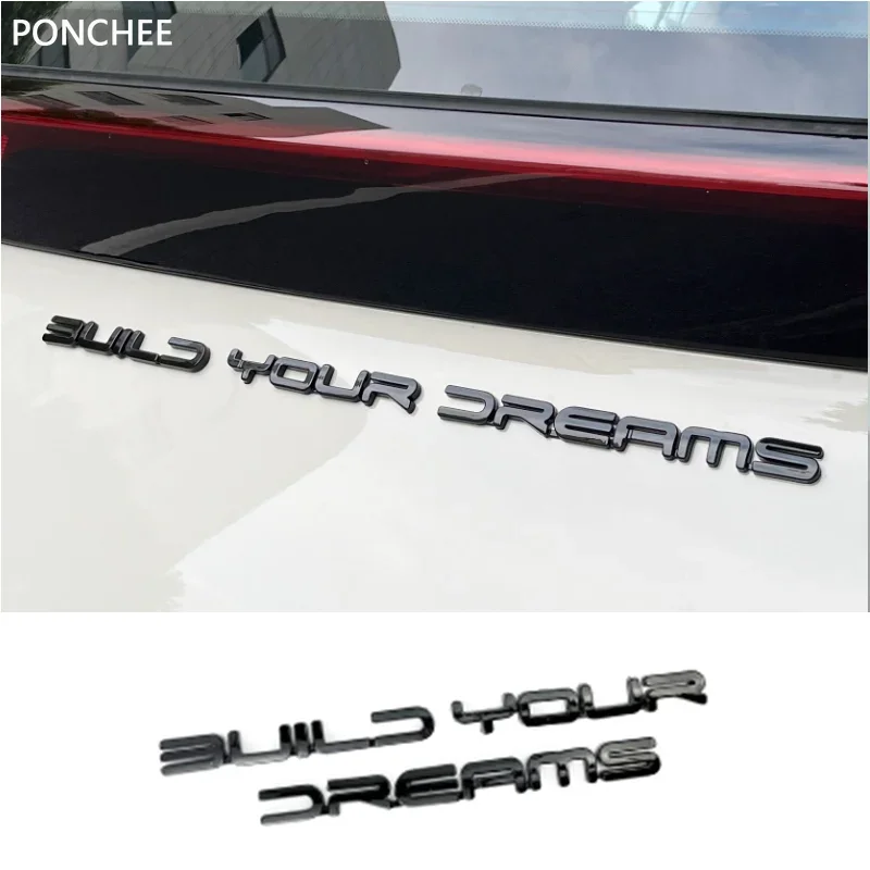 For BYD Seagull&Dolphin MINI Han Rear Letter Stickers Trunk Car Sticker Build Your Dream Word Logo Car Decoration Auto Supplies