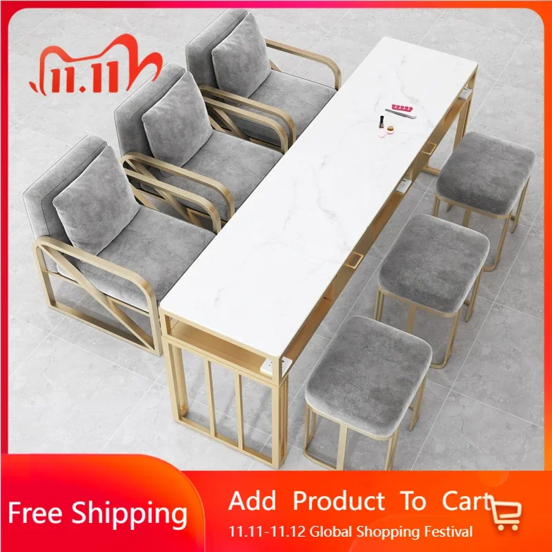

Equipment Gold Nail Table Workstation Chair Beauty Nail Table Organizer Reception Compact Biurko Do Manicure Home Furniture