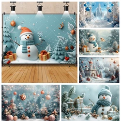 Merry Christmas Tree Snowman Gift Snowflakes Kid Baby Aldult Family Party Backdrop Custom Kid Room Photo Poster Decor Background